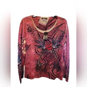Desigual Pink Graphic Women's Blouse